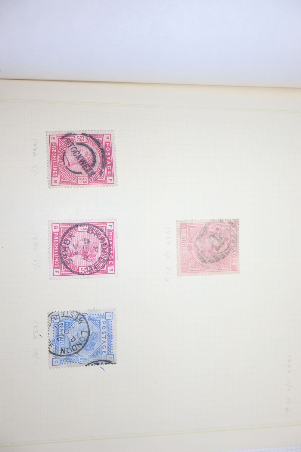 A collection of GB stamps from Victoria to George VI in York album with 5 shilling SG127 pale rose, SG 176, 10 shilling SG 183, etc